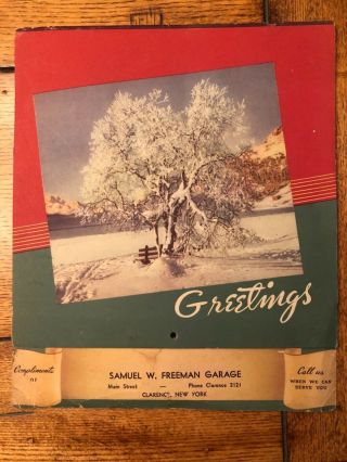 Greetings 1948 Texaco Calendar Samuel W.  Freeman Garage - Clarence,  Ny