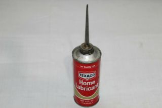 Vintage Texaco Home Lubricant Oil Tin Can 4oz.