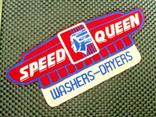 Speed Queen Washers Dryers Embroidered Patch Large Vintage Nos 9 3/4 " X 4 "