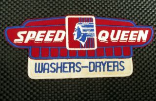 SPEED QUEEN WASHERS DRYERS EMBROIDERED PATCH LARGE VINTAGE NOS 9 3/4 