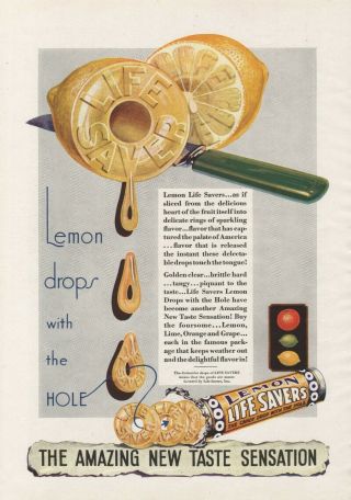 Vintage 1931 Life Savers Lemon Drops Candies Print Ad