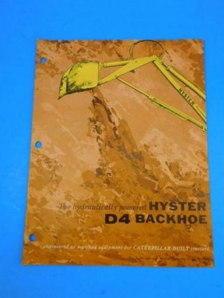 Caterpillar Hyster D4 Backhoe Vintage Advertising Brochure Pamphlet Booklet