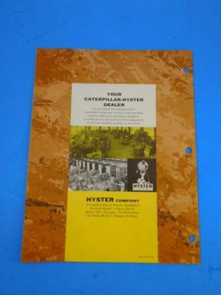 Caterpillar Hyster D4 Backhoe Vintage Advertising Brochure Pamphlet Booklet 5