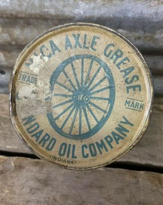 Antique Vtg 20s 30s Mica Axle Grease 1 Lb Metal Can Standard Oil Co Indiana