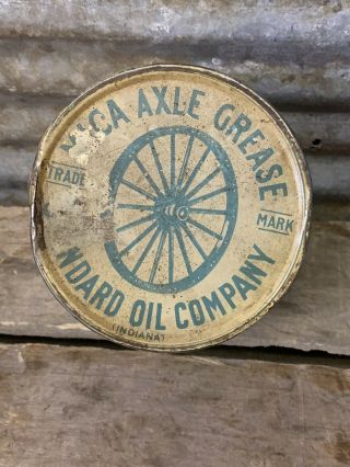 Antique Vtg 20s 30s MICA AXLE GREASE 1 Lb Metal Can Standard Oil Co Indiana 2