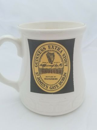 GUINNESS Extra Stout BEER COFFEE MUG Cup St.  James Dublin MADE SHANNON IRELAND 2
