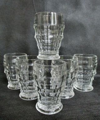 Set 6 Vintage Shot Glasses Beakers Tumblers Art Deco Style Jacobean Design Retro
