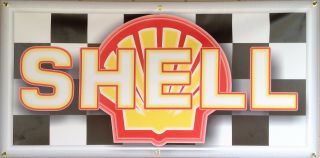 Shell Gas Service Station Digital Printed Banner Design Garage Art Sign 2x4