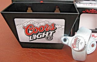 Coors Light Beer Playing Card & Custom Bottle Opener & Bottle Cap Catcher Nib