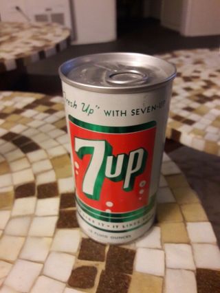 60s 64 No Zip 7 Up Seven Flat Top Pull Tab Soda Can Los Angeles