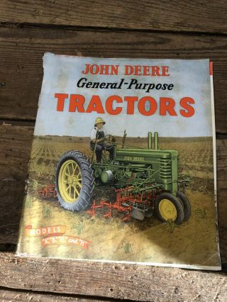 Vintage John Deere Gp General Purpose Tractor Brochure Book Sign Farm