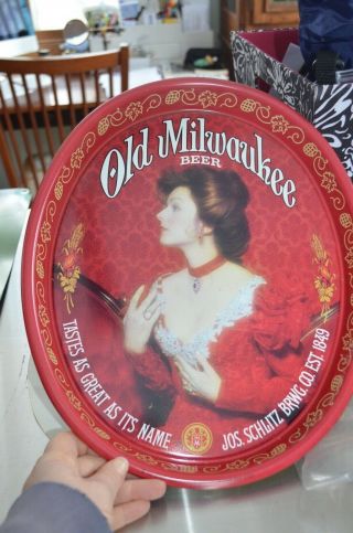 Vintage Old Milwaukee Beer Tray Victorian Lady Joseph Schlitz Brewing