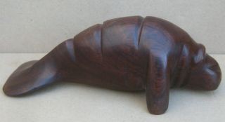 Hand Carved Wood Wooden Ironwood Manatee Figurine 6 - 1/2 " Long