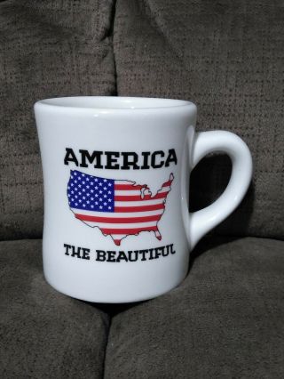 Waffle House Coffee Mug " America The " By Tuxton 2012 Flag Patriotic