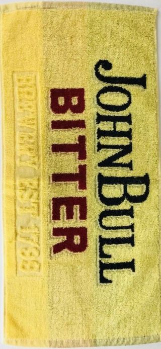 Tavern Pub Bar Towel Barware Man Cave 20x9.  5 " Cotton John Bull Brewery Yellow