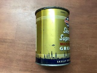 Vintage Skelly Supreme Grease 1 pound Can with Lid - Full with contents 3