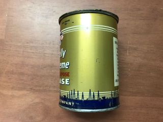 Vintage Skelly Supreme Grease 1 pound Can with Lid - Full with contents 5