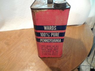 Rare Montgomery Ward Pennsylvania Motor Oil 2 Gallon Can 5