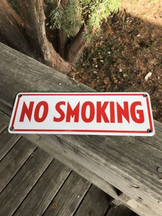 No Smoking Porcelain Sign Nos Vintage Gas Station Standard Conoco?