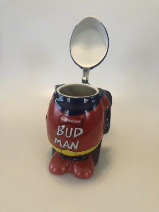 Vintage BUDWEISER BUD MAN CERAMIC BEER STEIN by Ceramarte BRAZIL w/ Box Budman 5