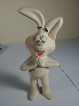 Vintage General Mills Cereal Trix Rabbit Rubber Toy W/swivel Head Squeaky Noise
