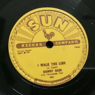78 RPM Johnny Cash SUN 241 I Walk the Line / Get Rhythm E, 2