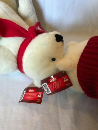 BEVERLY HILLS TEDDY BEAR CO 14” two COKE COCA COLA POLAR BEAR plush toys w/ tags 5