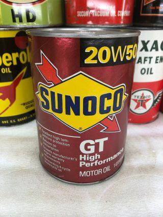 Vintage Quart Full Sunoco Sun Gt Performance Pennsylvania Oil Can