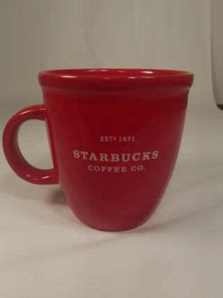 Starbucks Coffee Company 16 Oz Red Barista Mug Cup 2001 Estd 1971