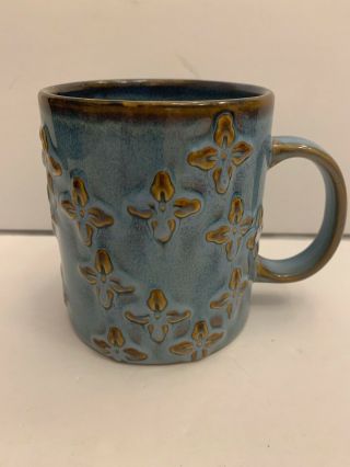 Starbucks 2008 Blue Stoneware Coffee Mug Cup 16oz Big Tea Ceramic