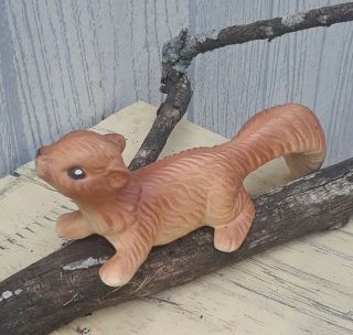 Vintage Red Climbing Tree Squirrel 8 " Wall Hanging Ceramic Figurine