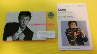 Rare Htf Starbucks 2007 Paul Mccartney Card With Paul I - Tunes Card