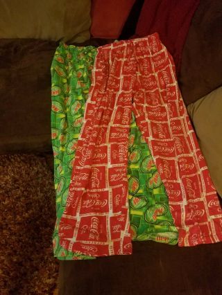 2 Pair Vtg Coca Cola And Mountain Dew Ad Logo Pajamas Pants Mens Small