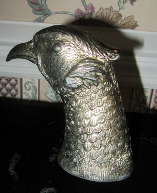 Antique Metal Spelter Pheasant Head Bust Or Figurine Bottle Opener