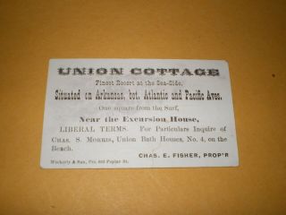 Union Bath Houses,  No.  4 & Union Cottages Atlantic City Business Trade Card 2