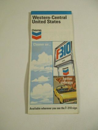 Vintage 1971 Chevron Western Central United States Gas Station Road Map Box G9