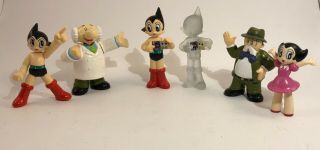 Astro Boy Articulated Pvc Figures: Astro Boy (x3),  Dr Elefun,  Uron,  Mustachio
