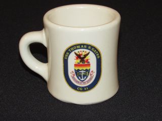 Vintage Uss Thomas S.  Gates Cg 51 Coffee Mug Made In Chelmsford Mass.  Usa