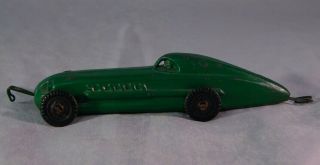 Vintage Antique Metal Cast Pull Race Car Indy Mean Green Machine