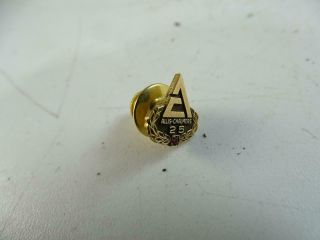 Vintage Allis Chalmers Years Of Service Lapel Pin Ruby 25 Year 10k Gold Filled
