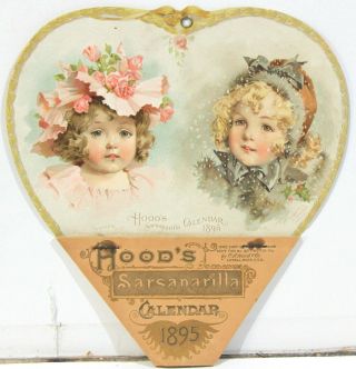 1895 Die Cut Advertising Calendar For Hood 