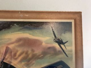 WW II Coca Cola 1943 Grumman Hellcat F6F Fighter Navy Heaslip Litho Signed 5