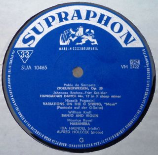 IDA HAENDEL ' Famous Violin Compositions ' Supraphon LP CZECHOSLOVAKIA 1962 NM 7