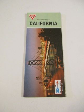 Vintage 1970 Conoco California Oil Gas Station State Highway Travel Road Map