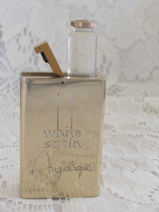 Vintage White Satin Lighter Style Perfume Atomizer By Angelique Lady Sterling