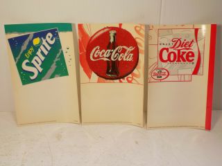 1994 Nos Coca Cola - Diet Coke - Sprite Cling Cooler Door Price Signs