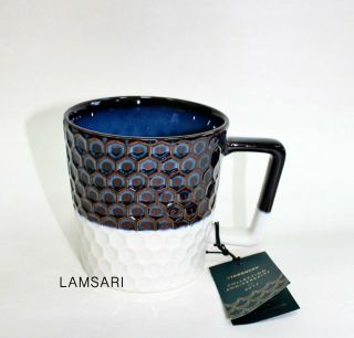 Starbucks 2017 Siren Scales Navy Blue White Ceramic Mug Cup 12 Fl Oz