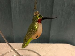 Blown Glass - Rufous Hummingbird - Hand Painted Bird