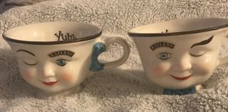 Vintage Baileys Irish Cream Set Of His And Hers Winking Face Mug Cups