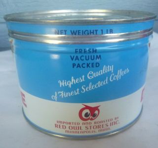 vintage Harvest Queen Coffee 1 lb keywind tin can Red Owl Stores Minn right lid 4